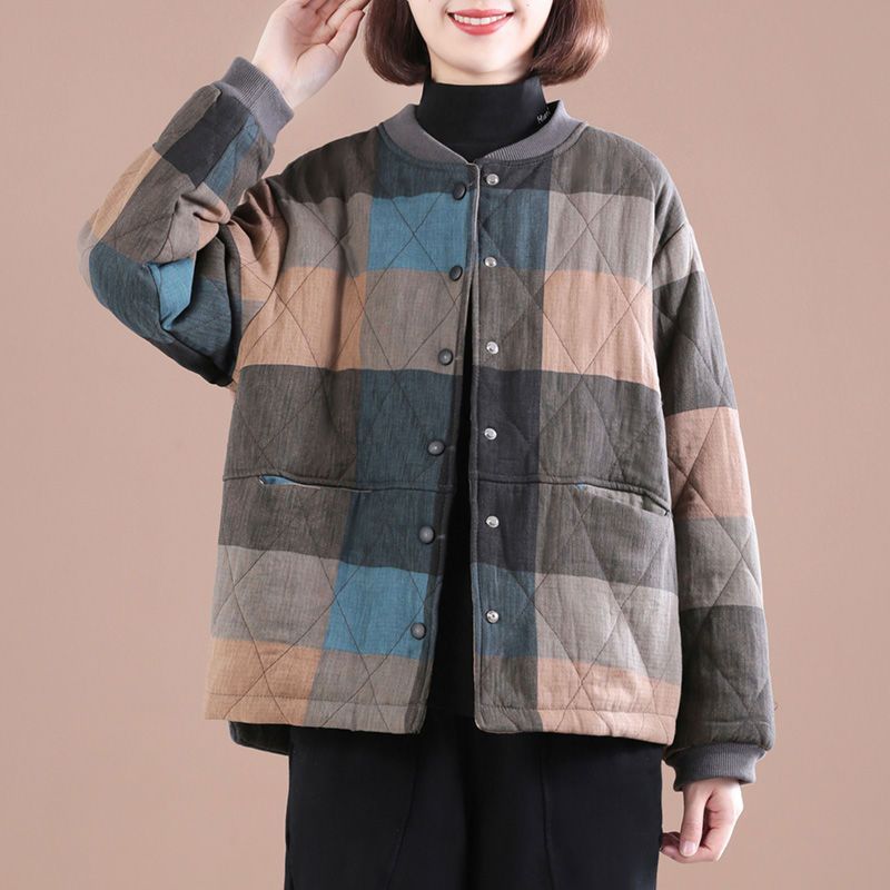 Veste Rétro Grande Taille à Carreaux – Style Décontracté & Confort Absolu - Paris Aura
