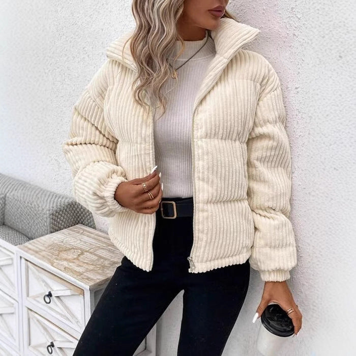 Fashionable Warm Corduroy Jacket Casual Loose - Paris Aura