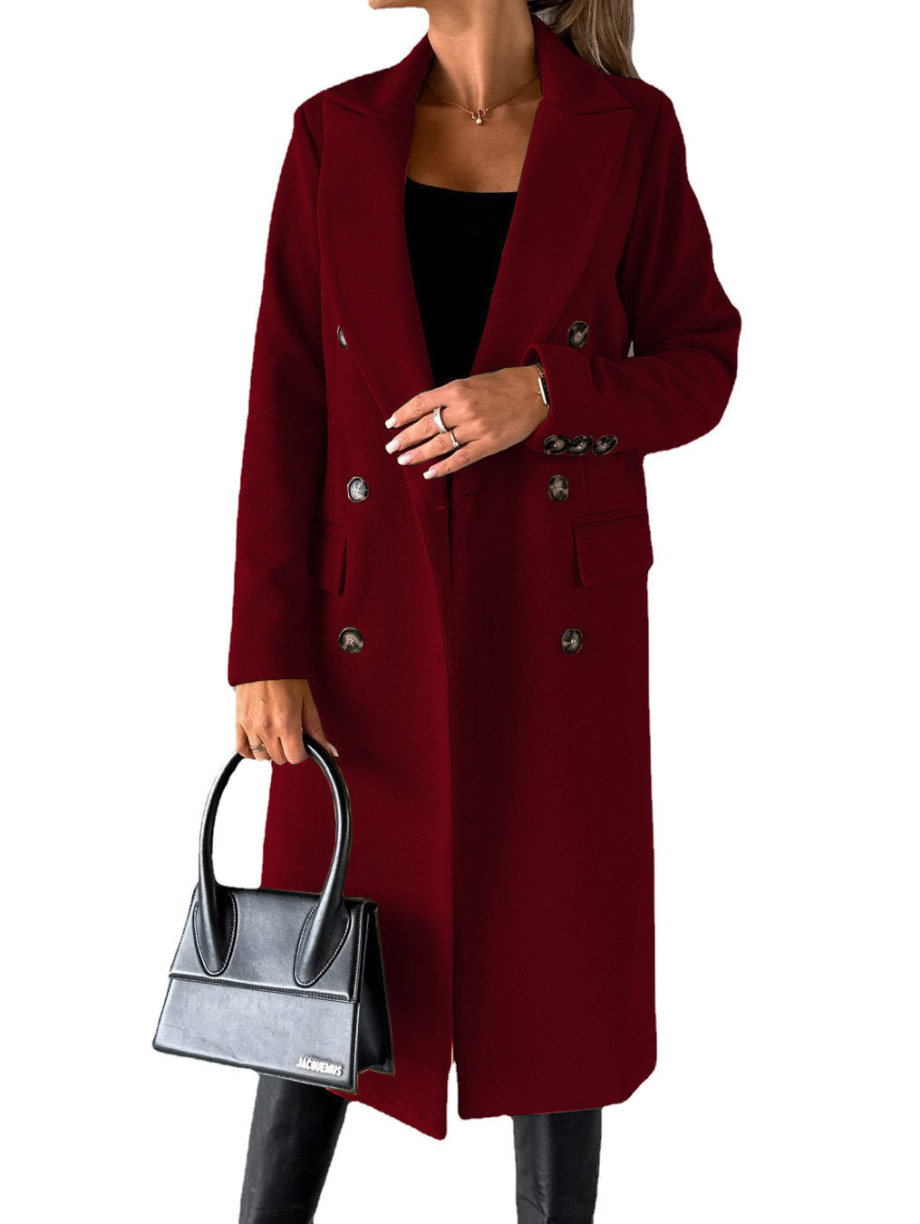 Long Coat Femme – Élégance d’Hiver Double-Boutonnage - Paris Aura