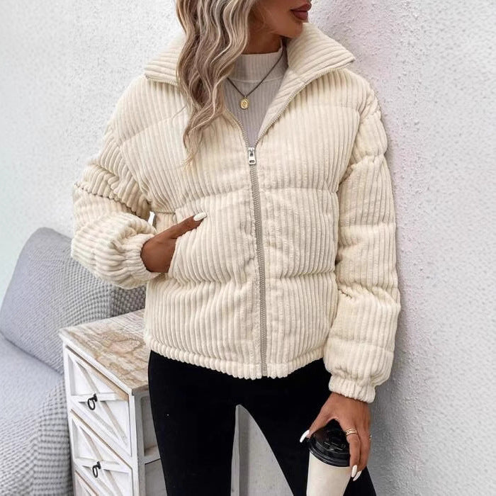 Fashionable Warm Corduroy Jacket Casual Loose - Paris Aura