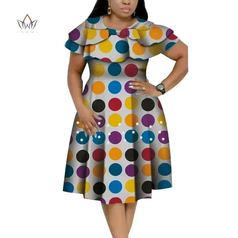 Aminata – Ensemble Africain Robe & Foulard en Coton Wax - Paris Aura