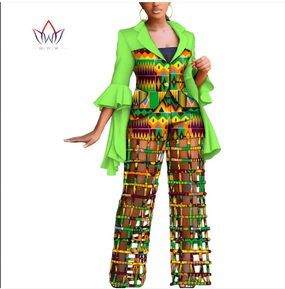 Aminata – Ensemble Africain Robe & Foulard en Coton Wax - Paris Aura