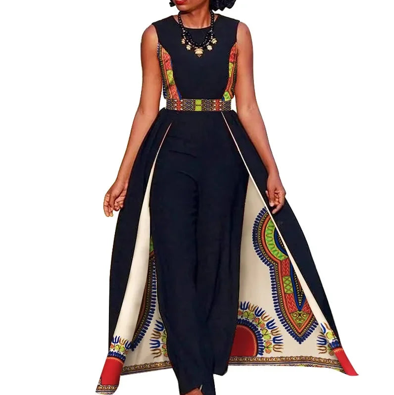 Aminata – Ensemble Africain Robe & Foulard en Coton Wax - Paris Aura
