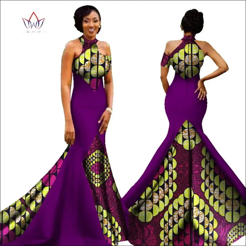 Aminata – Ensemble Africain Robe & Foulard en Coton Wax - Paris Aura