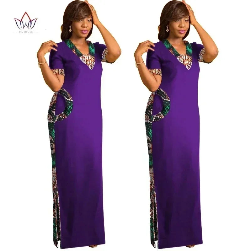 Aminata – Ensemble Africain Robe & Foulard en Coton Wax - Paris Aura