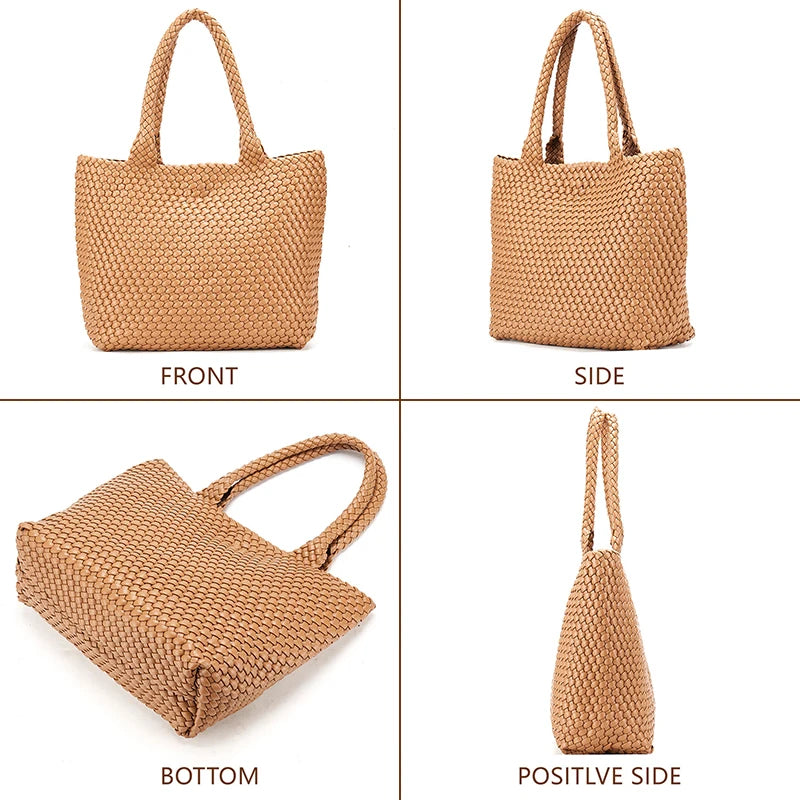 Sac Cabas Tissé Grande Capacité – Élégance & Tendance - Paris Aura