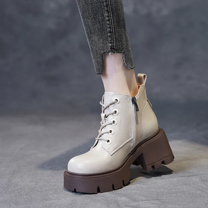 Bottines Élégance – Cuir Véritable à Talon Carré - Paris Aura
