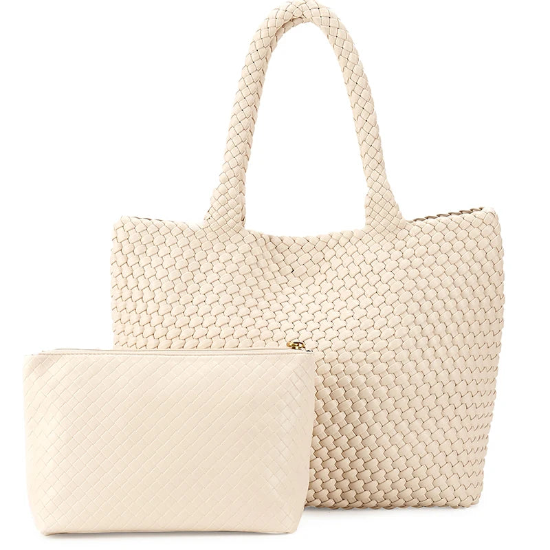 Sac Cabas Tissé Grande Capacité – Élégance & Tendance - Paris Aura