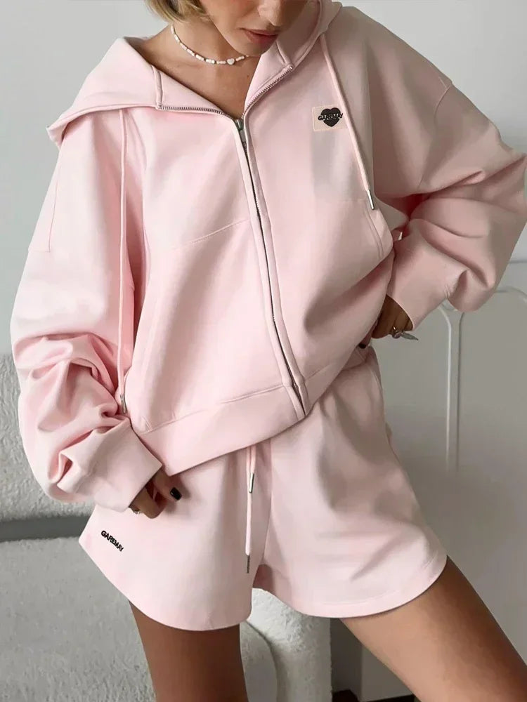 Ariane — Ensemble coton oversize rose - Paris Aura