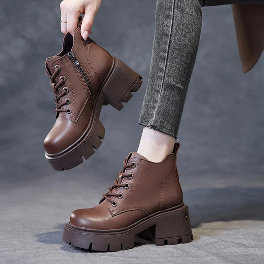 Bottines Élégance – Cuir Véritable à Talon Carré - Paris Aura