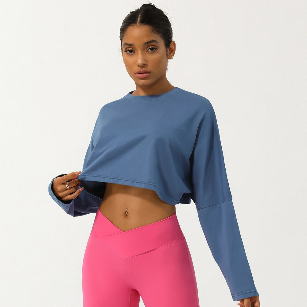 Crop Top Fitness Manches Longues – Douceur, Liberté, Confiance - Paris Aura