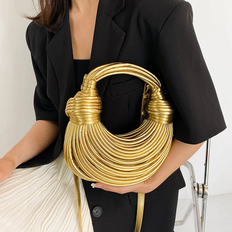 Sac Luxe Hobo Tressé – Édition Gold & Silver - Paris Aura