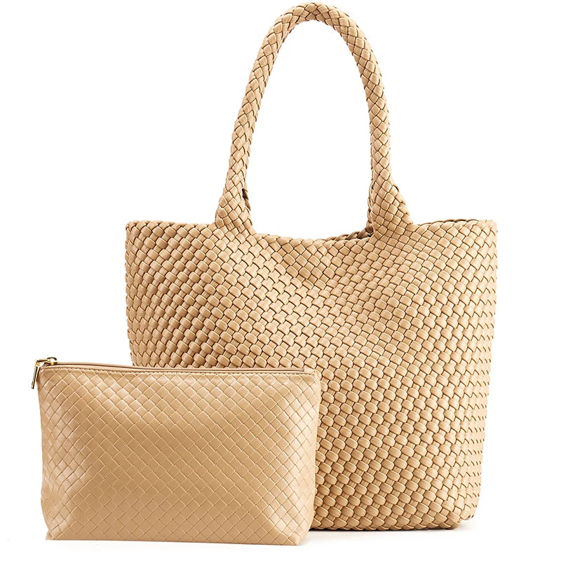 Sac Cabas Tissé Grande Capacité – Élégance & Tendance - Paris Aura