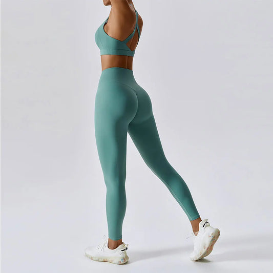 Ensemble 2 pièces sport femme – Brassière gainante & legging taille haute - Paris Aura