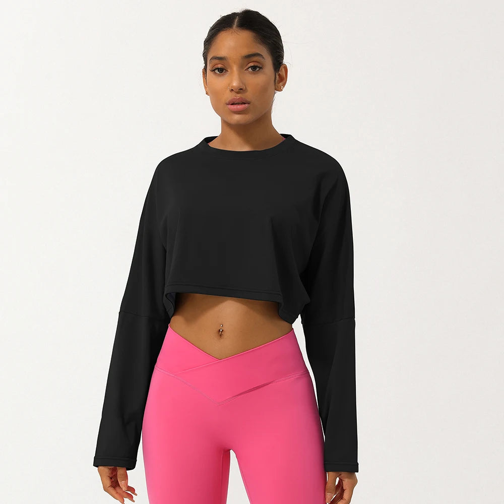 Crop Top Fitness Manches Longues – Douceur, Liberté, Confiance - Paris Aura