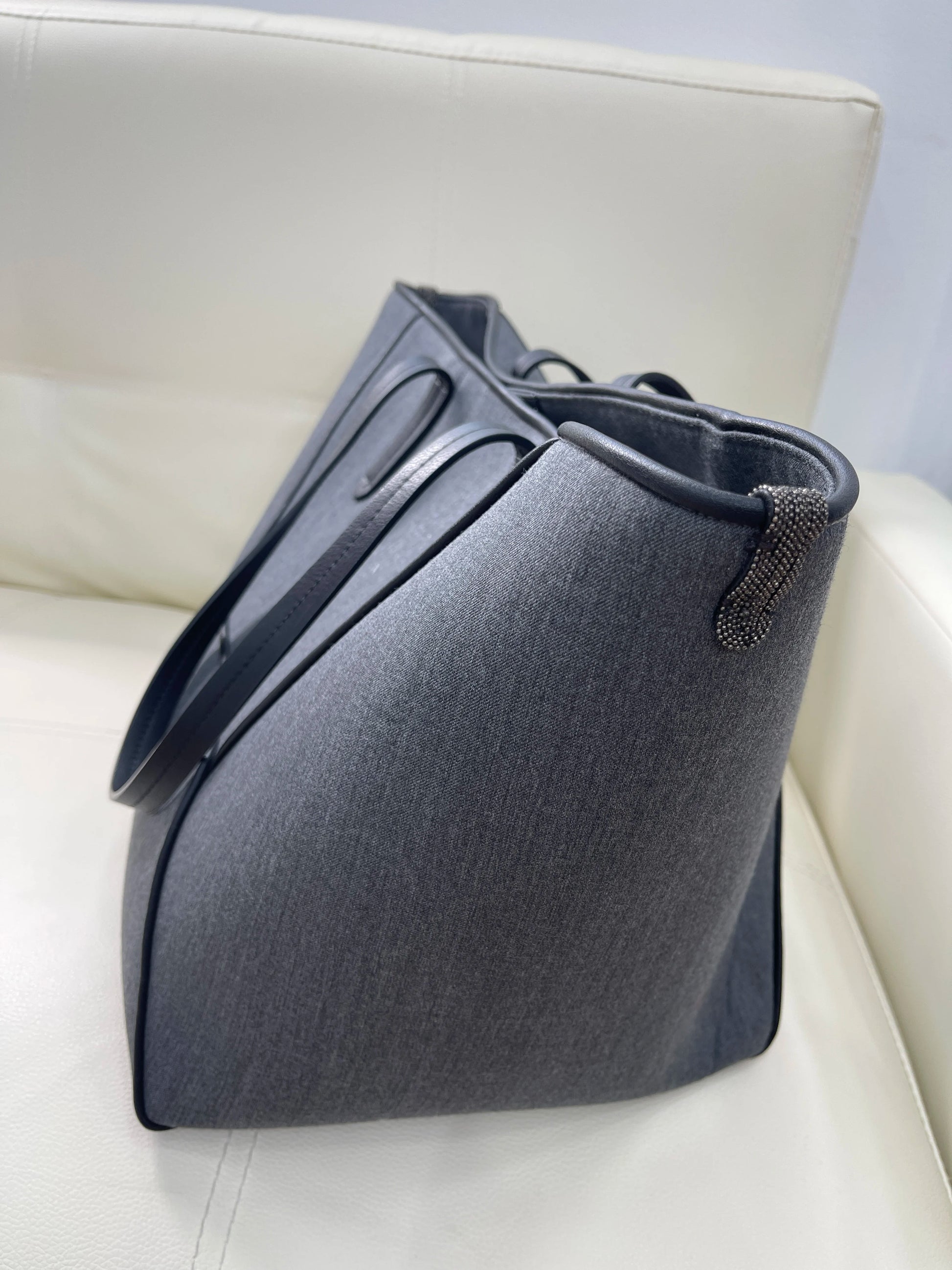 👜 Cabas en Denim & Cuir de Mouton – Style Décontracté Chic - Paris Aura