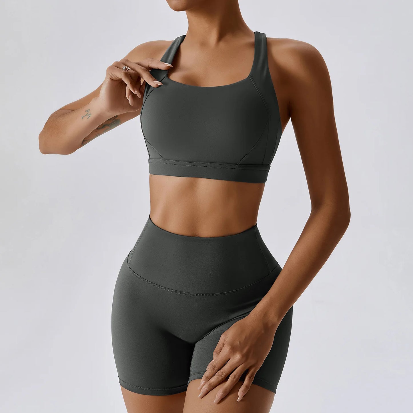 Ensemble 2 pièces sport femme – Brassière gainante & legging taille haute - Paris Aura