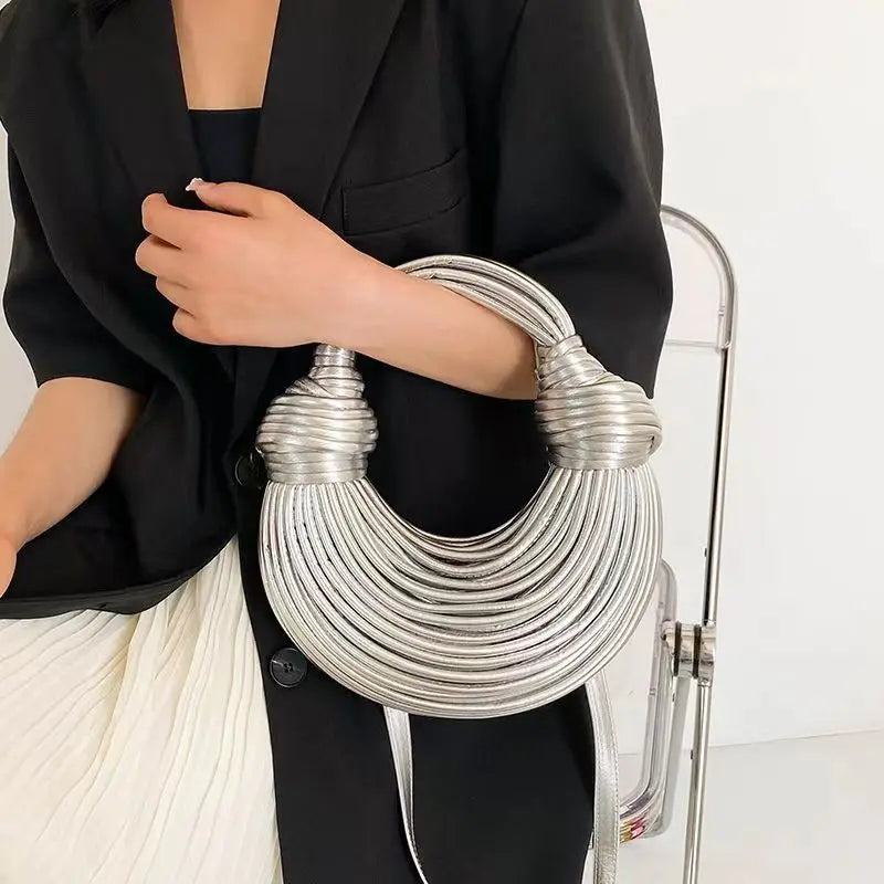 Sac Luxe Hobo Tressé – Édition Gold & Silver - Paris Aura