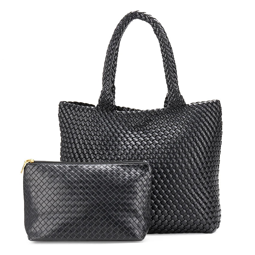 Sac Cabas Tissé Grande Capacité – Élégance & Tendance - Paris Aura