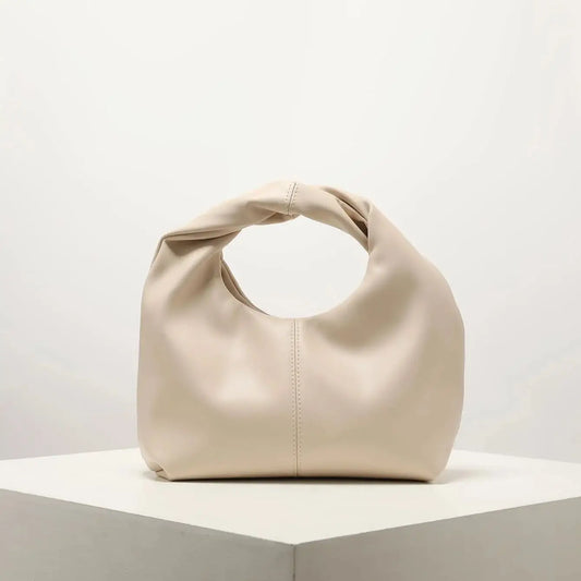 Sac carré torsadé élégant, pochette supérieure de couleur unie - Paris Aura