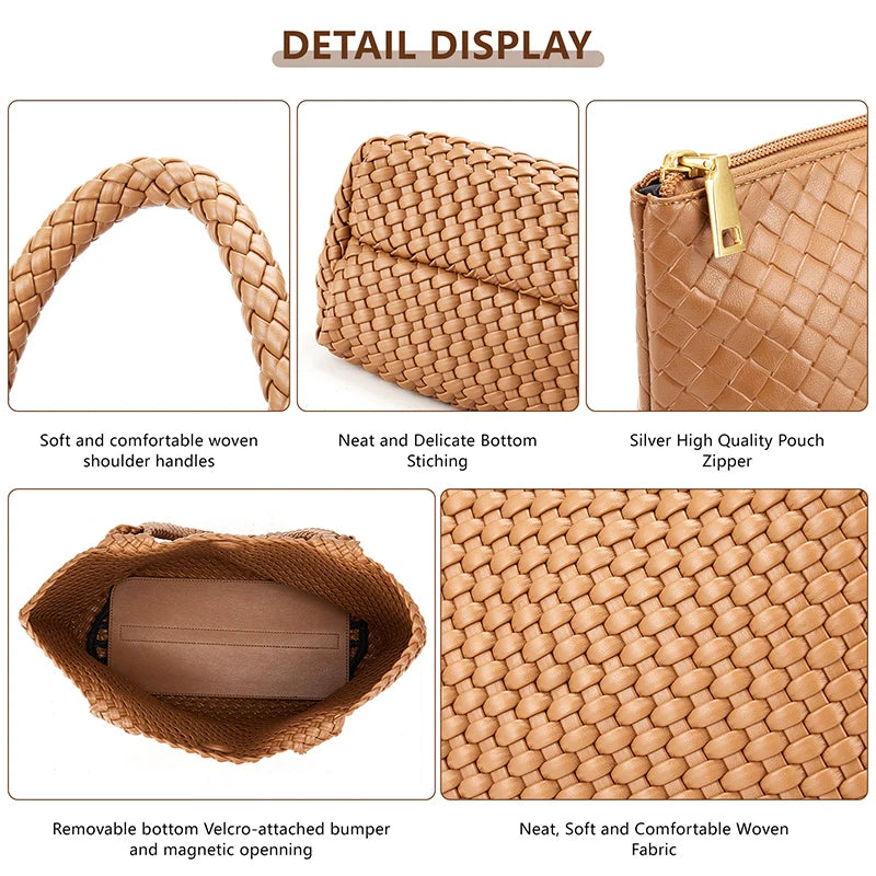 Sac Cabas Tissé Grande Capacité – Élégance & Tendance - Paris Aura