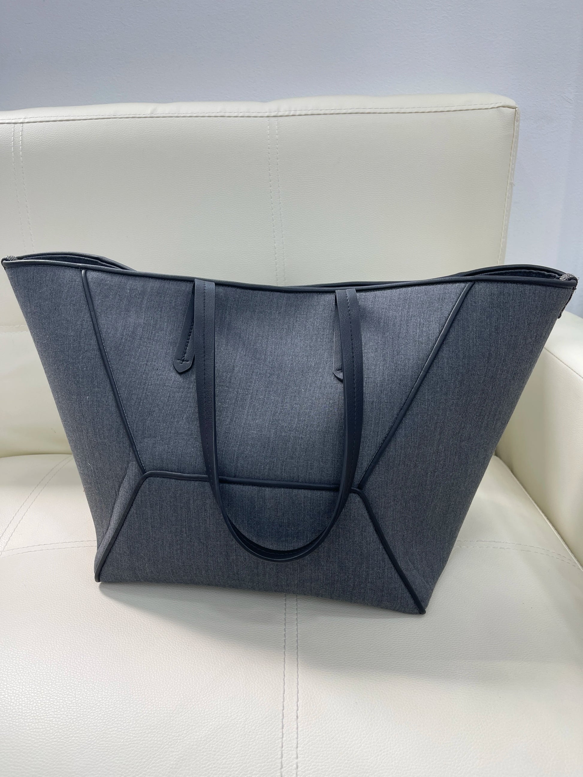 👜 Cabas en Denim & Cuir de Mouton – Style Décontracté Chic - Paris Aura