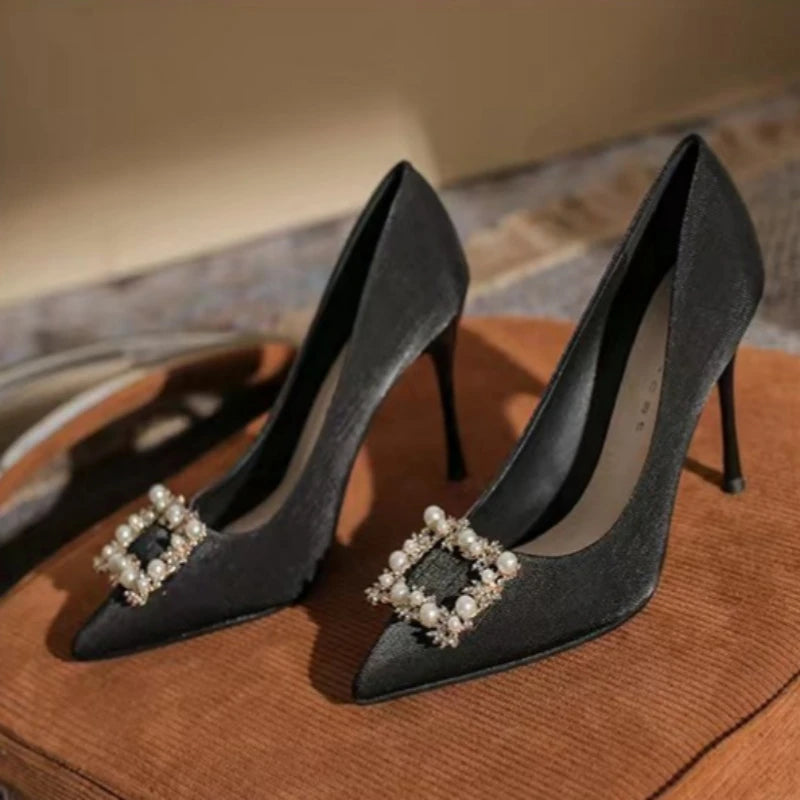 Élodie – Escarpins Perlés à Talons Aiguilles - Paris Aura