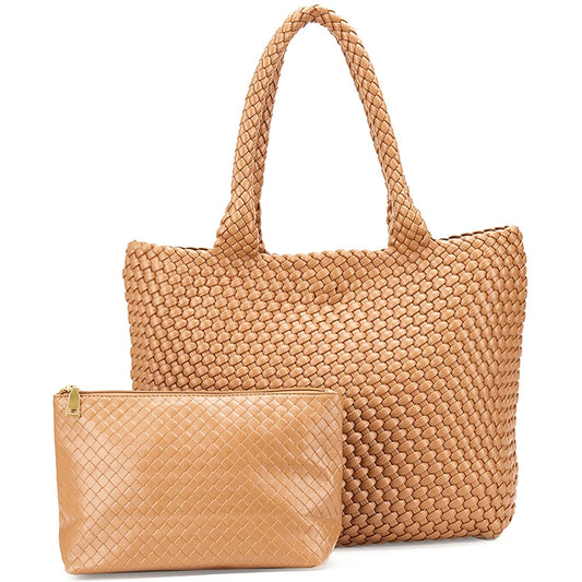 Sac Cabas Tissé Grande Capacité – Élégance & Tendance - Paris Aura