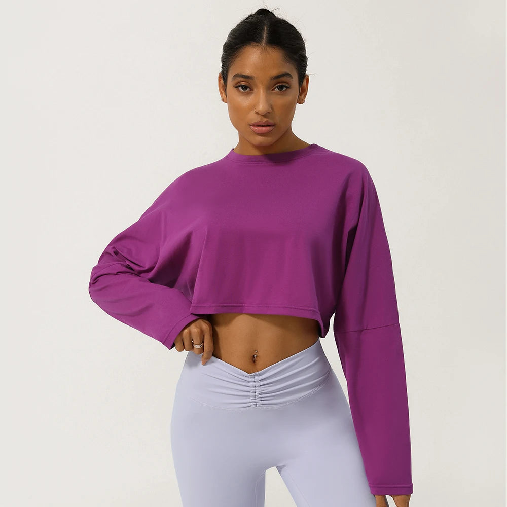 Crop Top Fitness Manches Longues – Douceur, Liberté, Confiance - Paris Aura