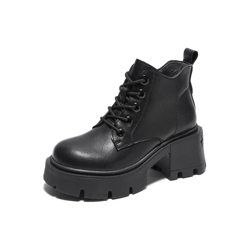 Bottines Élégance – Cuir Véritable à Talon Carré - Paris Aura