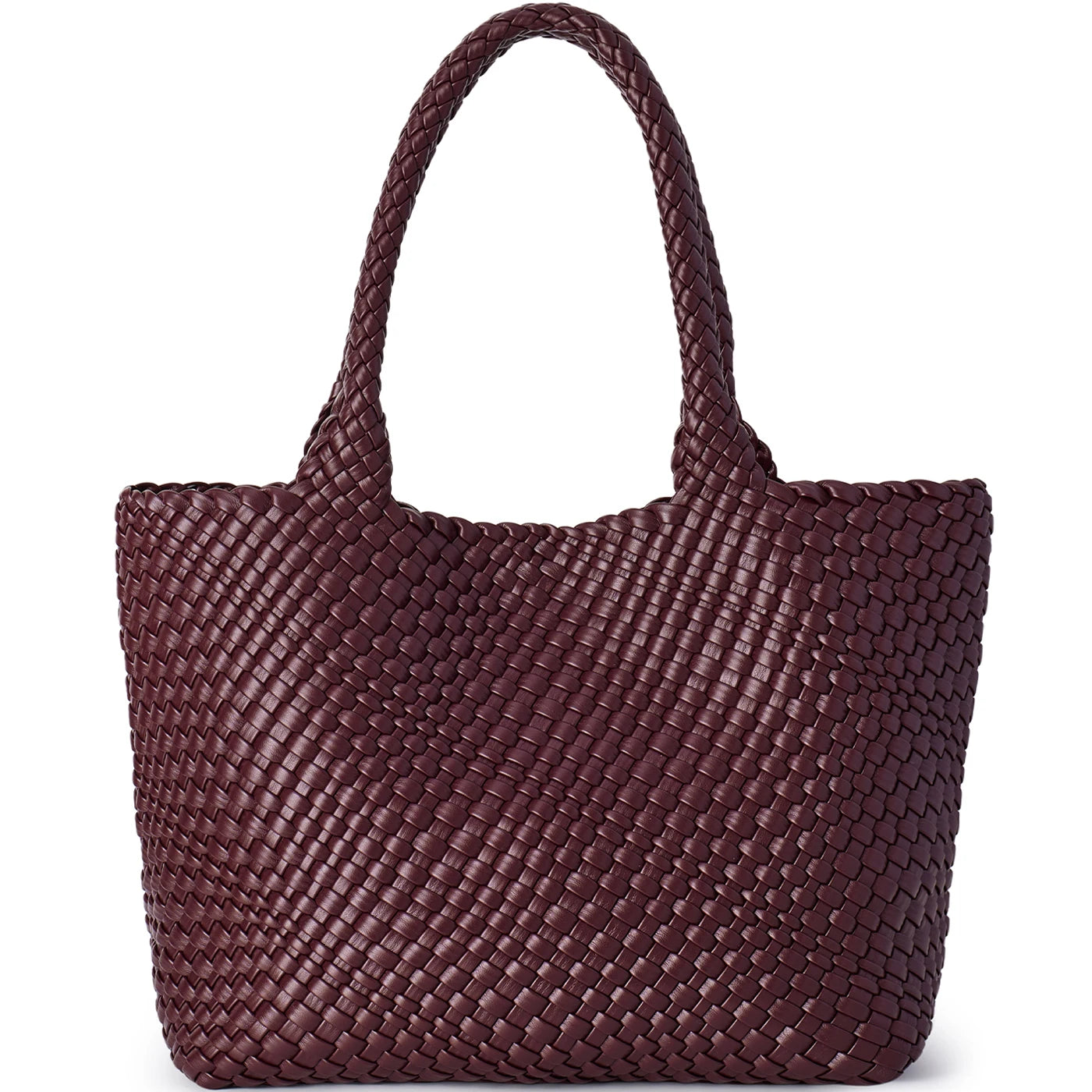 Woven Leather Tote Bag – Sac Tressé Femme en Cuir PU - Paris Aura
