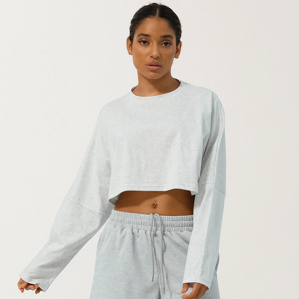 Crop Top Fitness Manches Longues – Douceur, Liberté, Confiance - Paris Aura