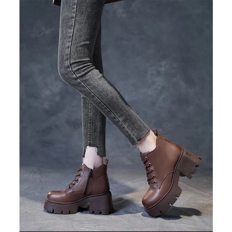 Bottines Élégance – Cuir Véritable à Talon Carré - Paris Aura