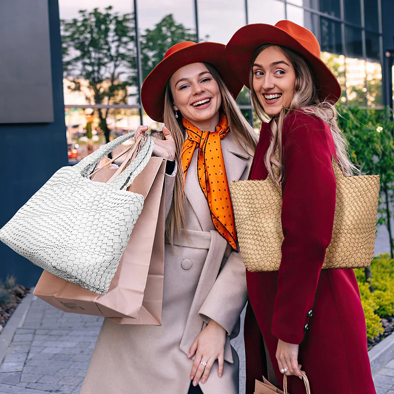 Sac Cabas Tissé Grande Capacité – Élégance & Tendance - Paris Aura