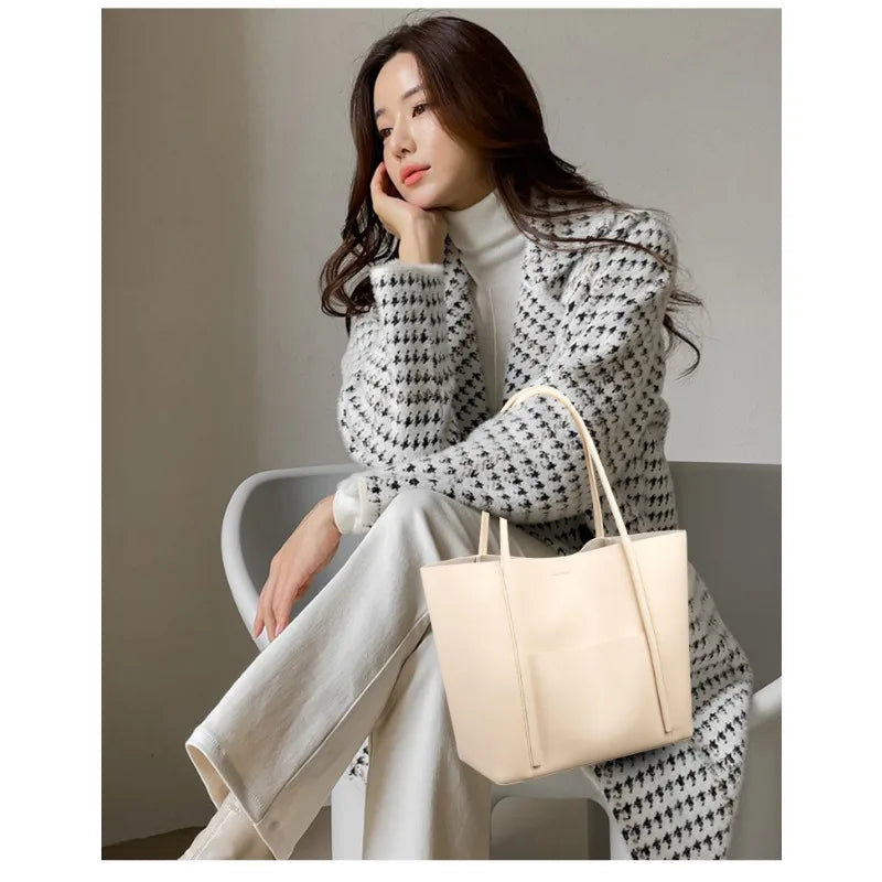 Sac Cabas Femme en Cuir Véritable – Grand Format Élégant 2025 - Paris Aura
