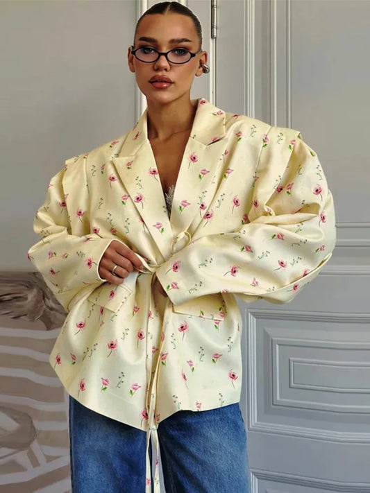 Blazer Oversize Uni Ceinturé – Élégance Puissante & Attitude Décontractée - Paris Aura