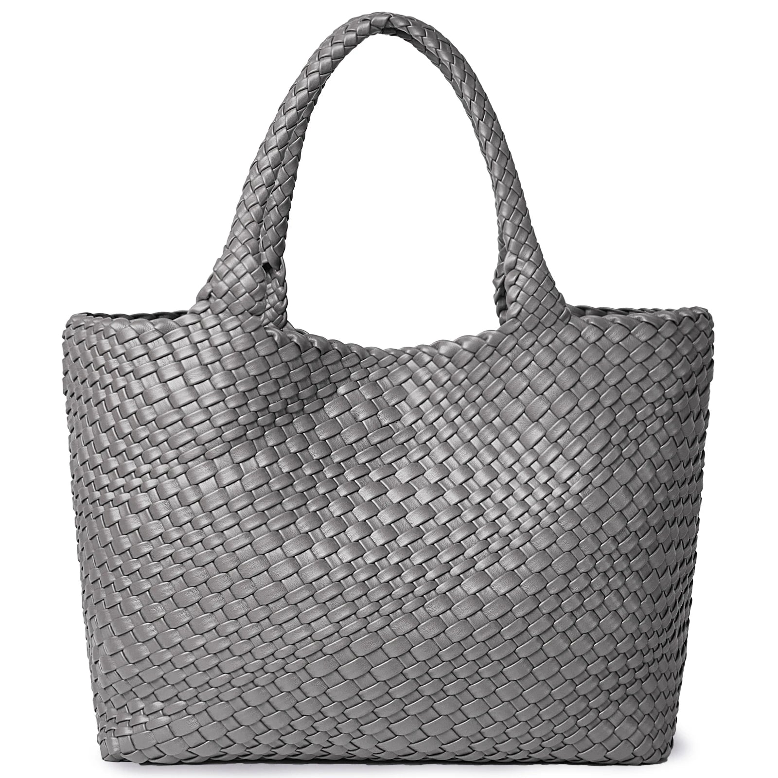 Woven Leather Tote Bag – Sac Tressé Femme en Cuir PU - Paris Aura