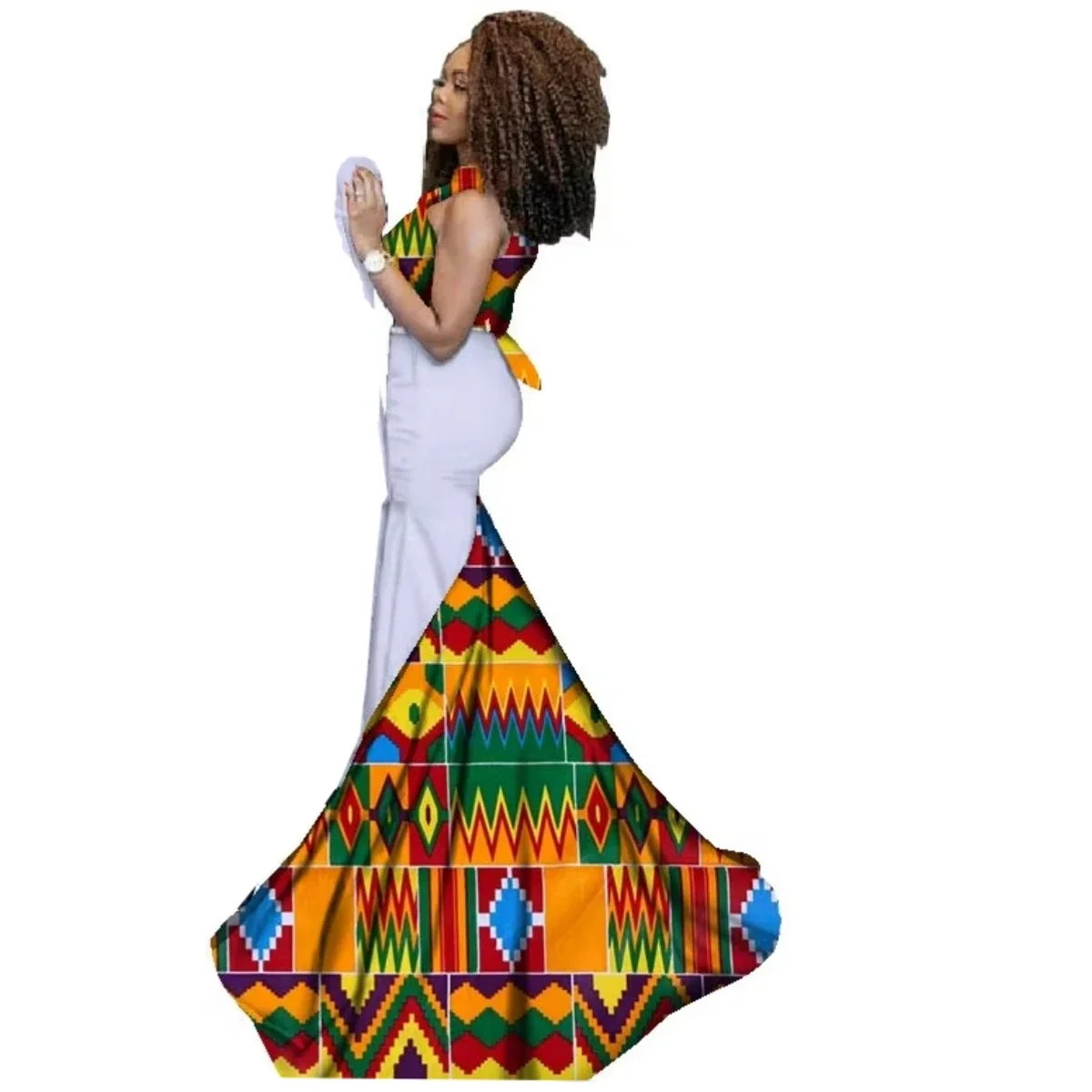 Aminata – Ensemble Africain Robe & Foulard en Coton Wax - Paris Aura