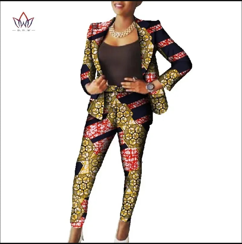 Aminata – Ensemble Africain Robe & Foulard en Coton Wax - Paris Aura