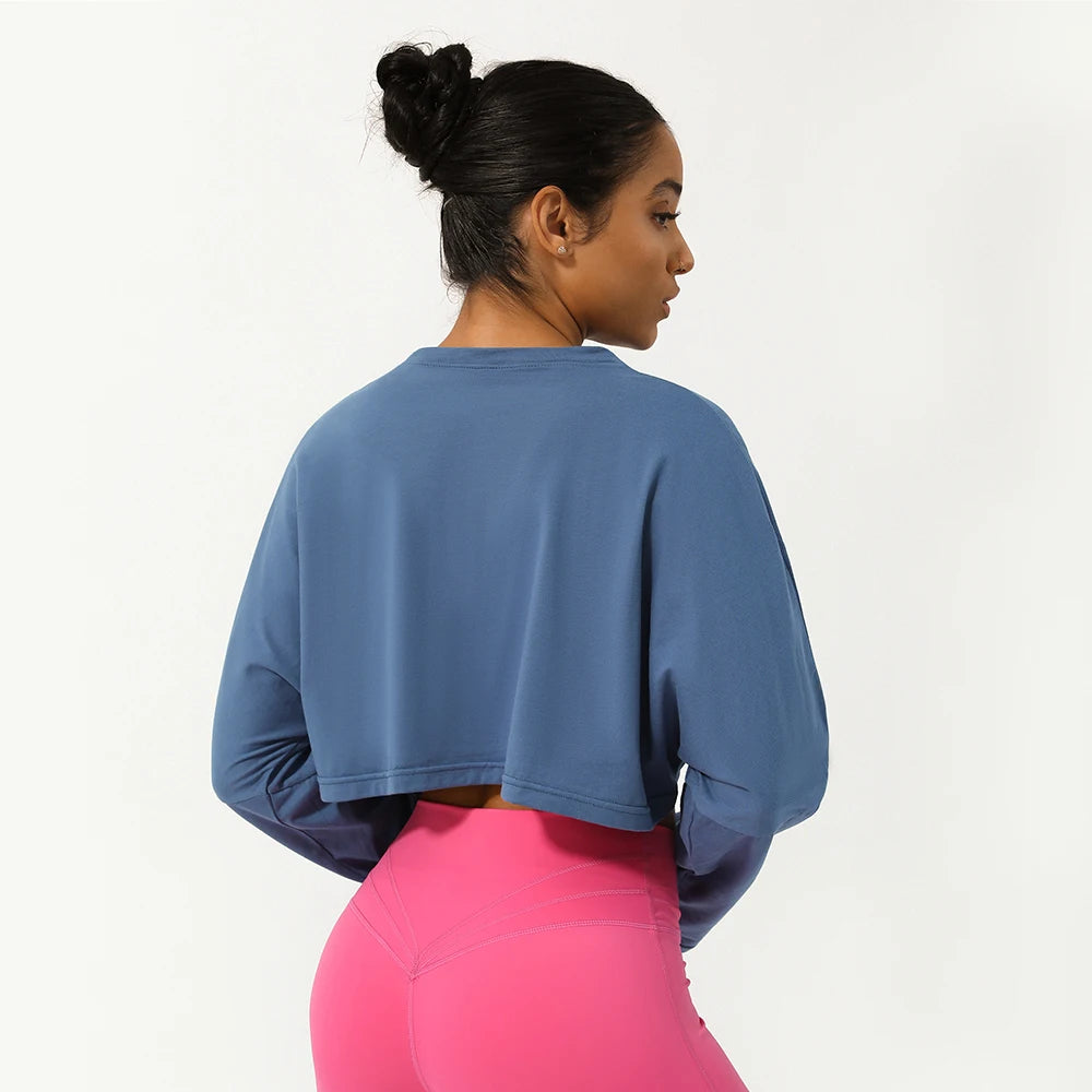 Crop Top Fitness Manches Longues – Douceur, Liberté, Confiance - Paris Aura