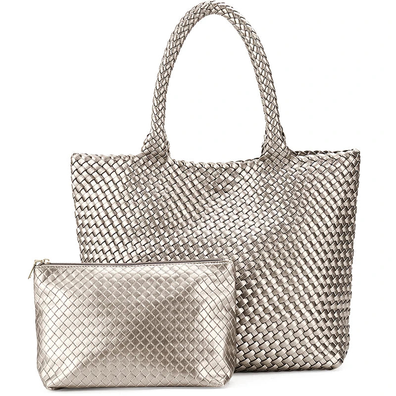 Sac Cabas Tissé Grande Capacité – Élégance & Tendance - Paris Aura