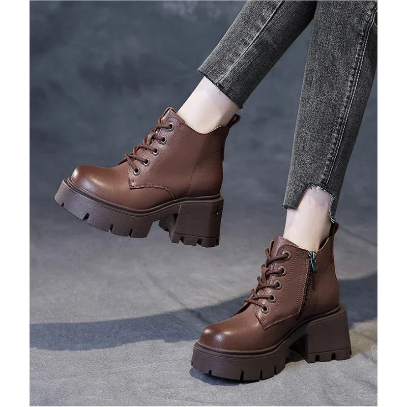 Bottines Élégance – Cuir Véritable à Talon Carré - Paris Aura