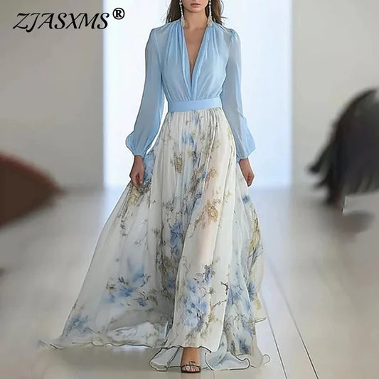 Auriane – Robe Longue Bohème Fleurie à Manches Bouffantes - Paris Aura