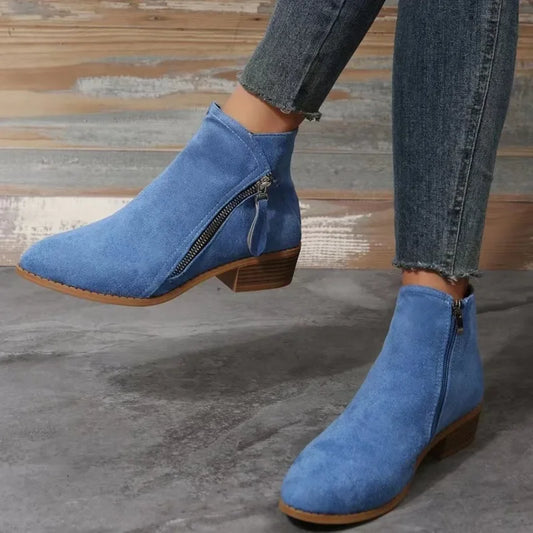 Élodie – Bottines à Talon Bas Style Britannique