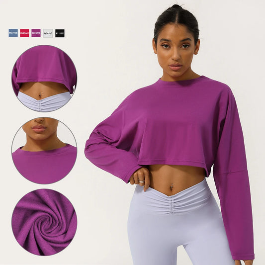Crop Top Fitness Manches Longues – Douceur, Liberté, Confiance - Paris Aura