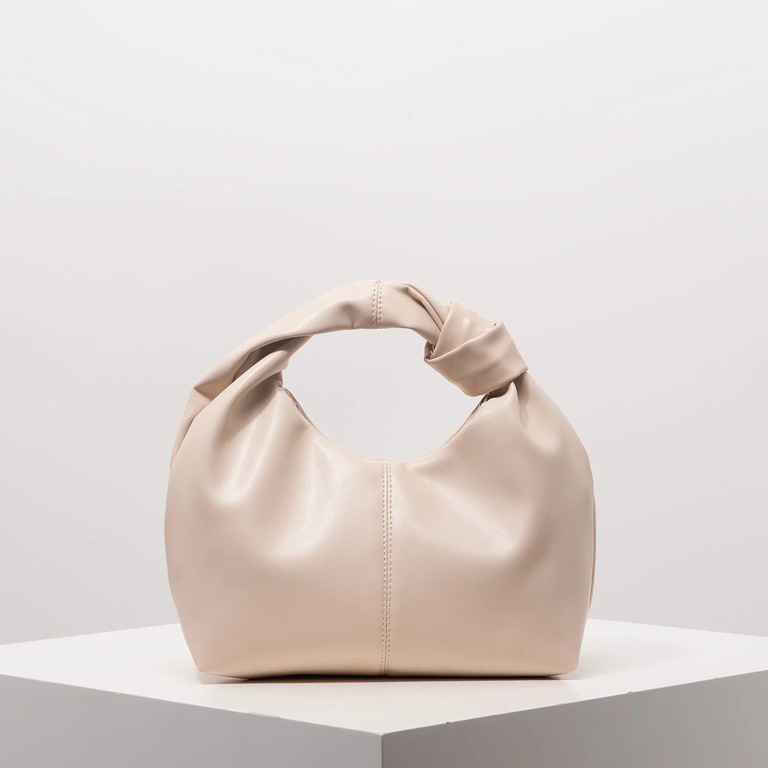 Sac carré torsadé élégant, pochette supérieure de couleur unie - Paris Aura