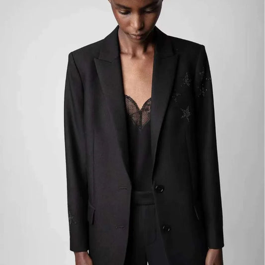 Blazer Femme à Strass – L’Art de Briller Sans Parler - Paris Aura