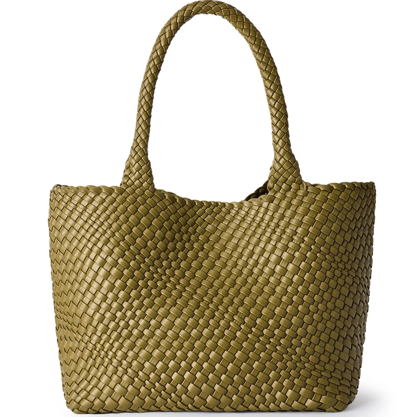 Woven Leather Tote Bag – Sac Tressé Femme en Cuir PU - Paris Aura