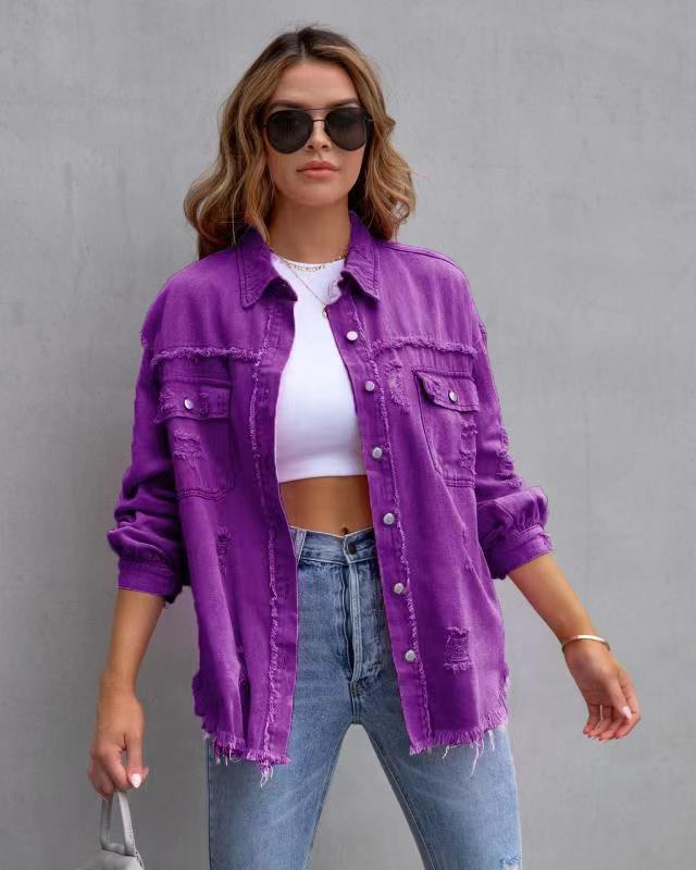 Veste Chemise Déchirée Tendance