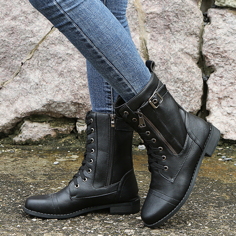 Bottines Britany à Lacets en Cuir PU